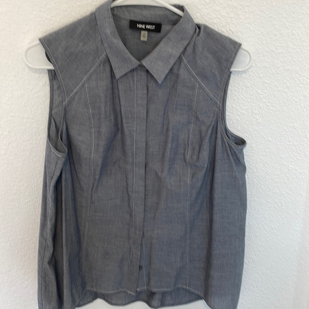 Nine West strapless blouse Women’s Size 10 in lightweight denim